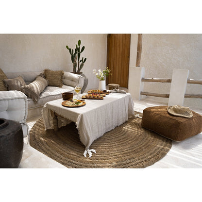 Linnen tafelkleed beige - 150 x 250 cm