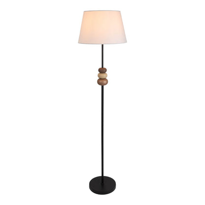 Vloerlamp Elina Zwart/Bruin/Wit - 155 cm (E27)
