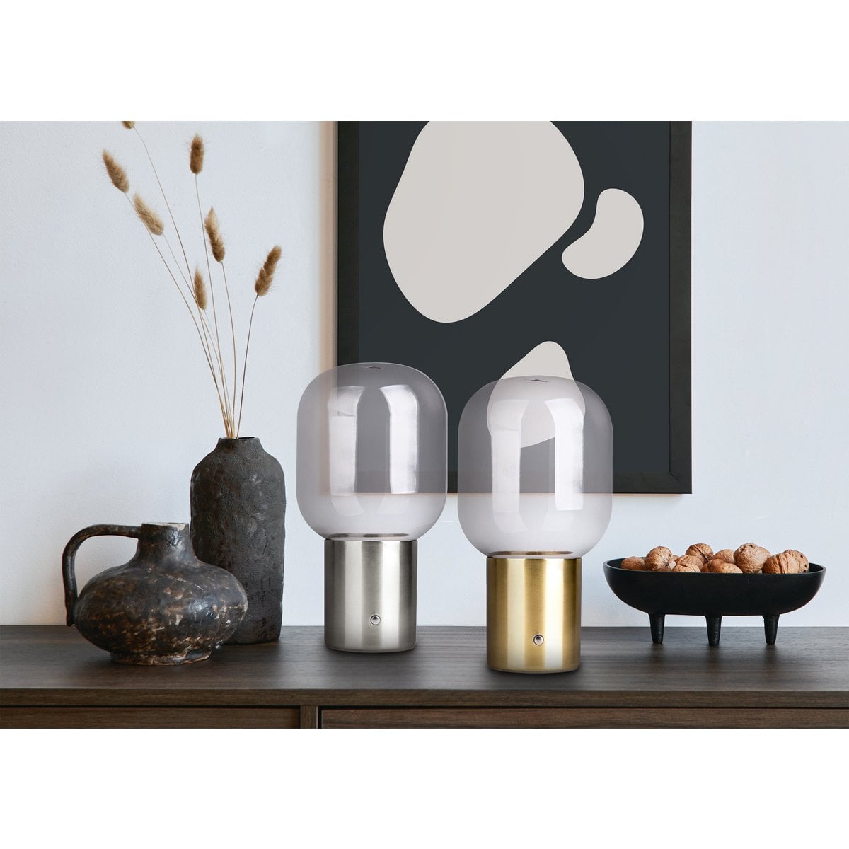 Snoerloze Tafellamp Albero Chroom/Glas - 25 cm (Touch)