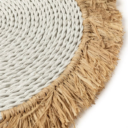 Raffia placemat Seagrass wit naturel - 45 cm