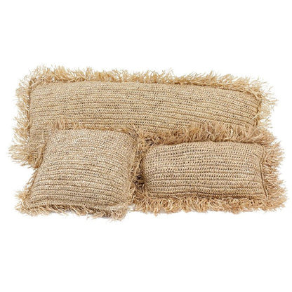 Raffia kussenhoes Rechthoekig naturel - 35x100 cm