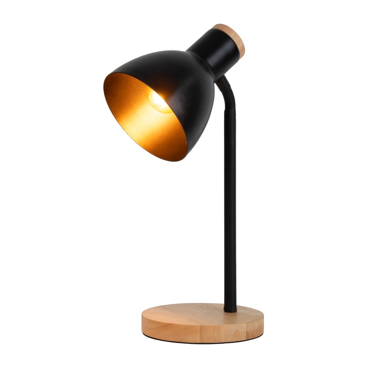 Bureaulamp Marie Zwart Hout/Metaal - 36,5 cm (E14)