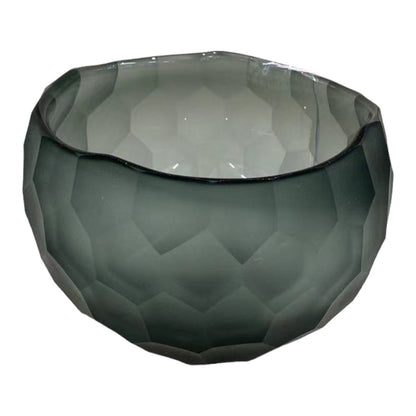 Glazen kom Luxe rookgrijs - 16 cm