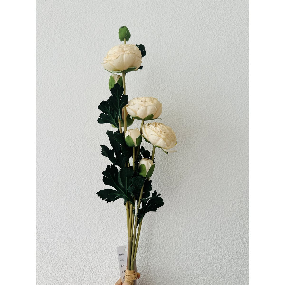 Zijden kunstbloem Scabiosa wit - 55 cm