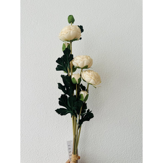 Zijden kunstbloem Scabiosa wit - 55 cm