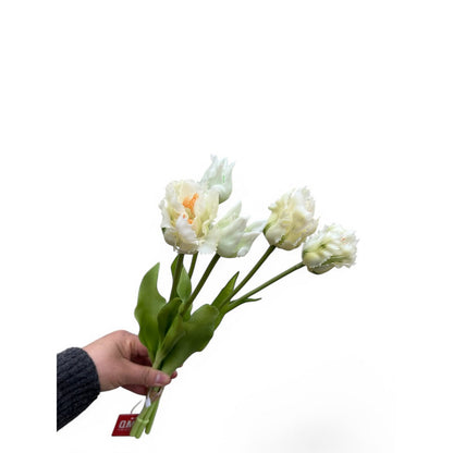 Zijden kunstbloem Tulpen wit (Set van 5) - 35 cm