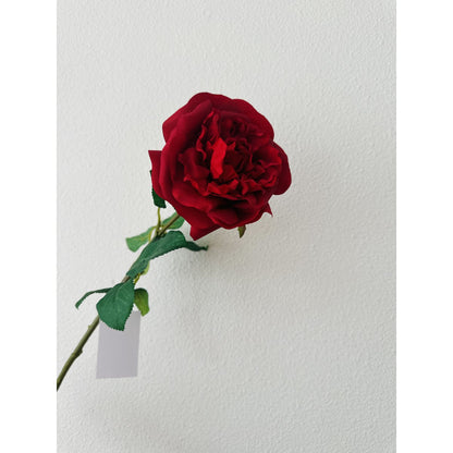 Zijden kunstbloem Hand touch rose rood - 65 cm