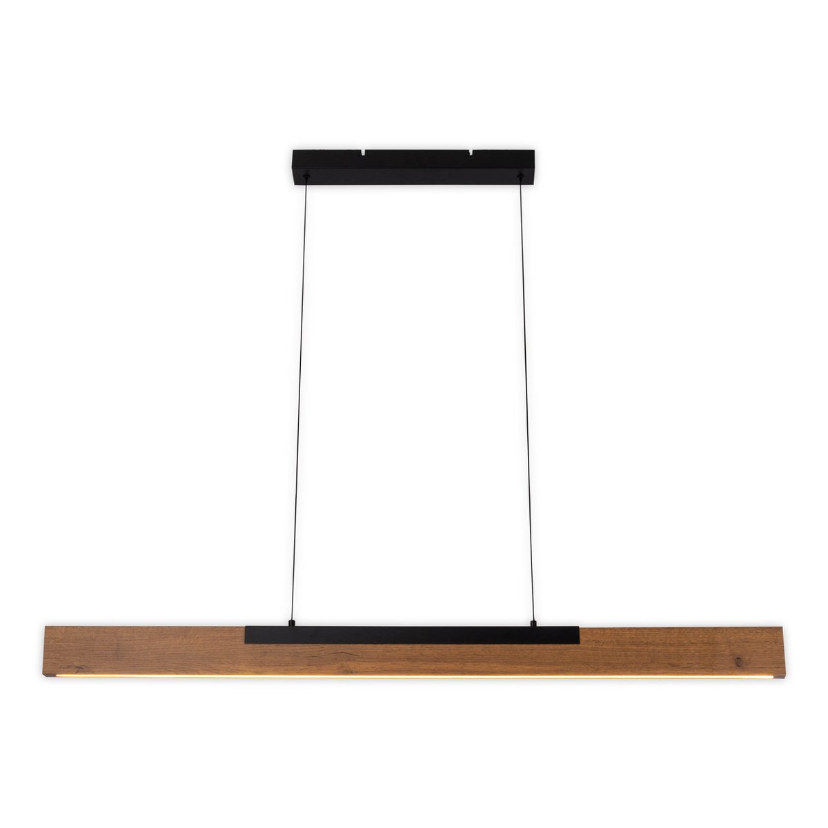 LED Hanglamp Wilma Hout/Zwart - 122 cm (Dimbaar)