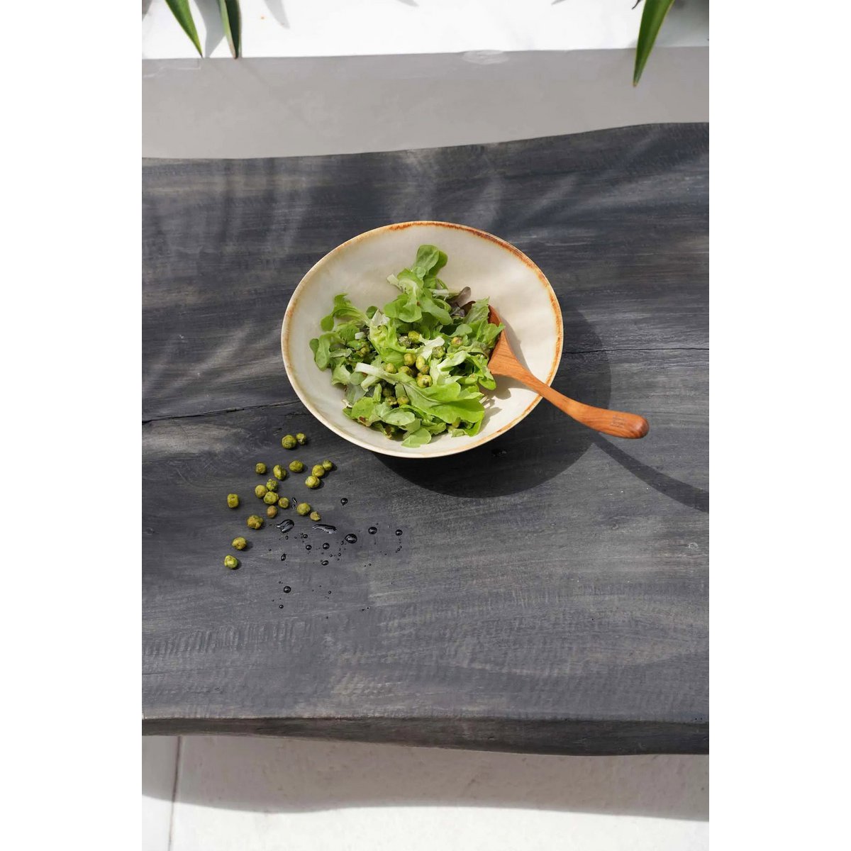 Teakhouten saladevork naturel