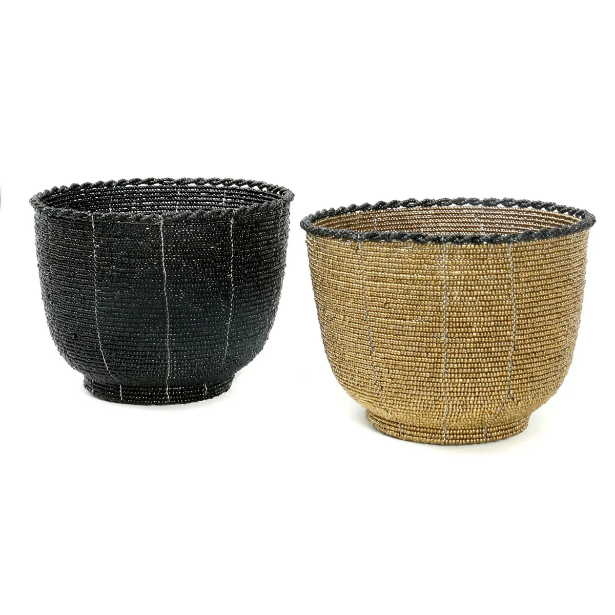 Kralen schaal Beaded candy bowl zwart - M