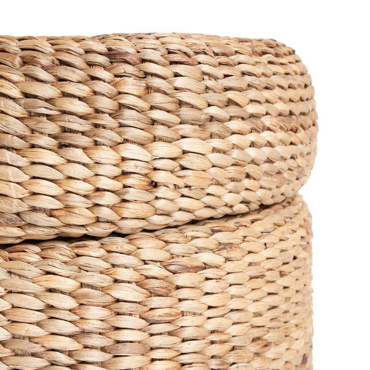 Rieten opbergpoef Circle naturel