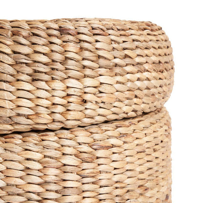 Rieten opbergpoef Circle naturel