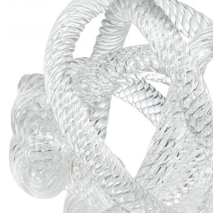 Geknoopte glazen sculptuur M transparant - 15 cm