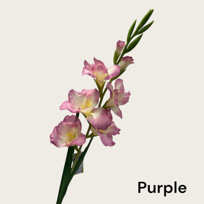 Zijden kunstbloem Gladiolen paars - 91 cm