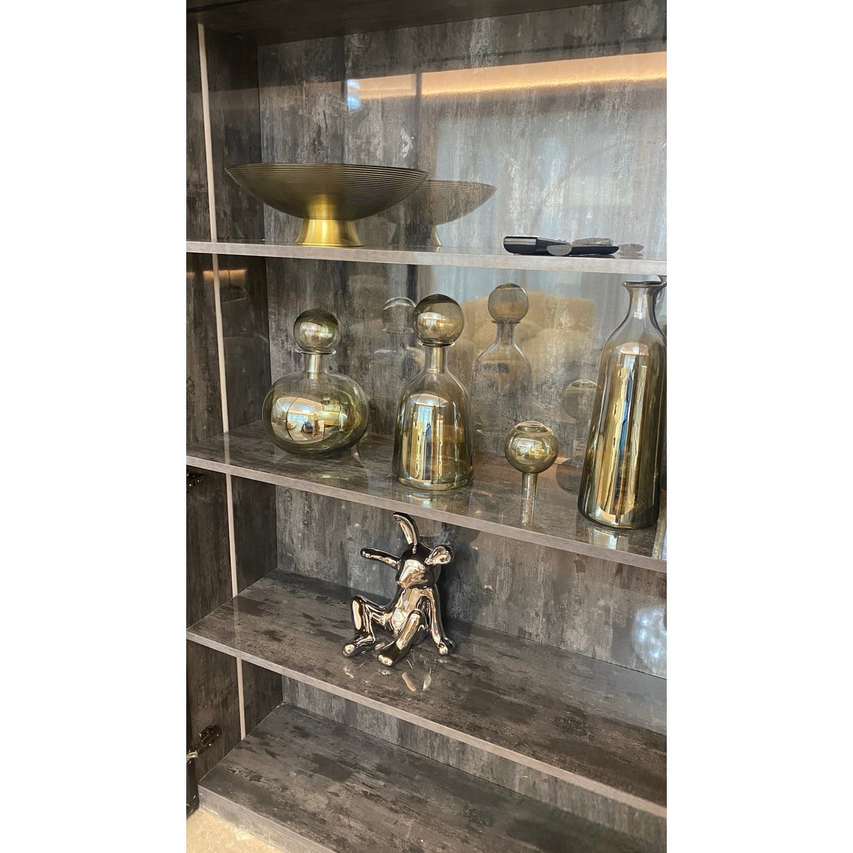 Glazen fles amberkleurig (Set van 3)