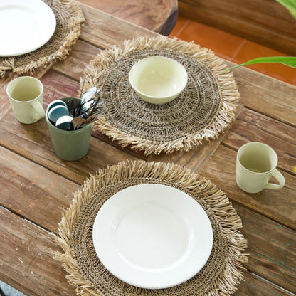 Placemat Waisai Raffia Rond - 45 cm (Set)