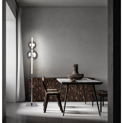 LED Vloerlamp Nova Dimbaar Chroom/Rookglas - 150 cm