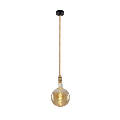 Metalen Hanglamp Ontario Oud Messing/Jute (E27)