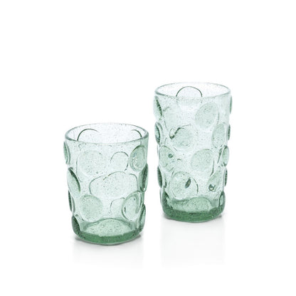 Glazen highballglas Frosted dot aqua