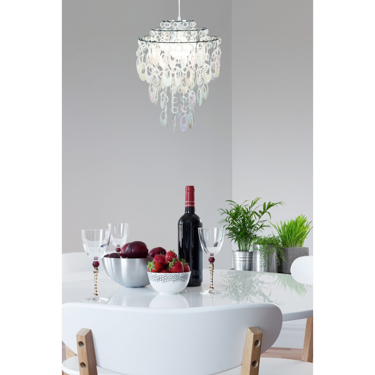 Kroonluchter Lina Chroom/Parel - Ø 32 cm (E27)