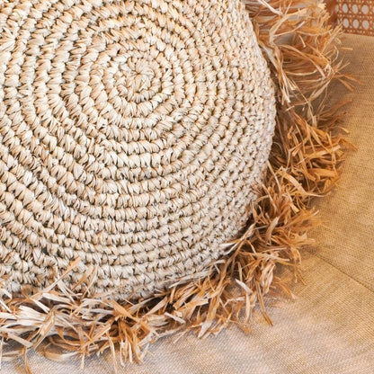 Sierkussen Tarakan Raffia Rond - Ø 40/50 cm