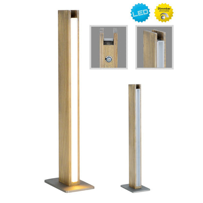 LED Tafellamp Rechte Hout/Kunststof - 51 cm (Dimbaar)