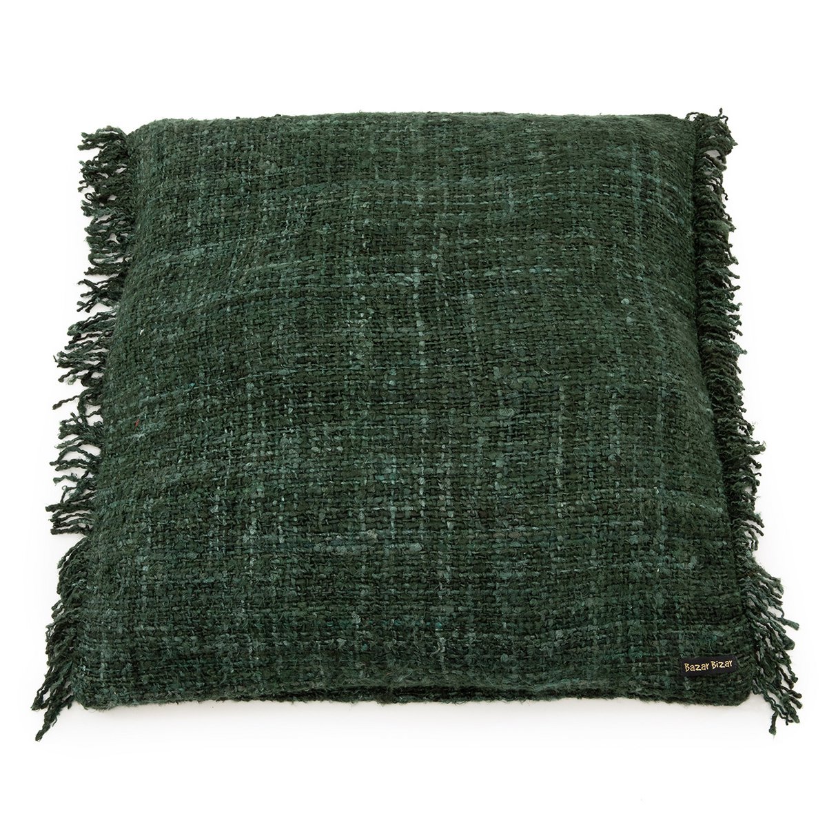 Katoenen kussenhoes Oh my gee bosgroen - 60 cm