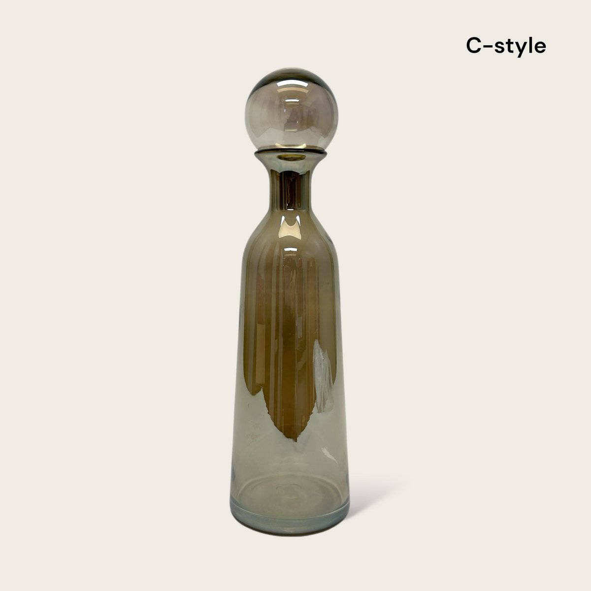 Glazen fles amberkleurig (Set van 3)