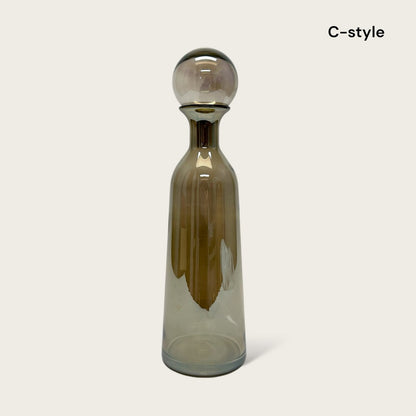 Glazen fles amberkleurig (Set van 3)