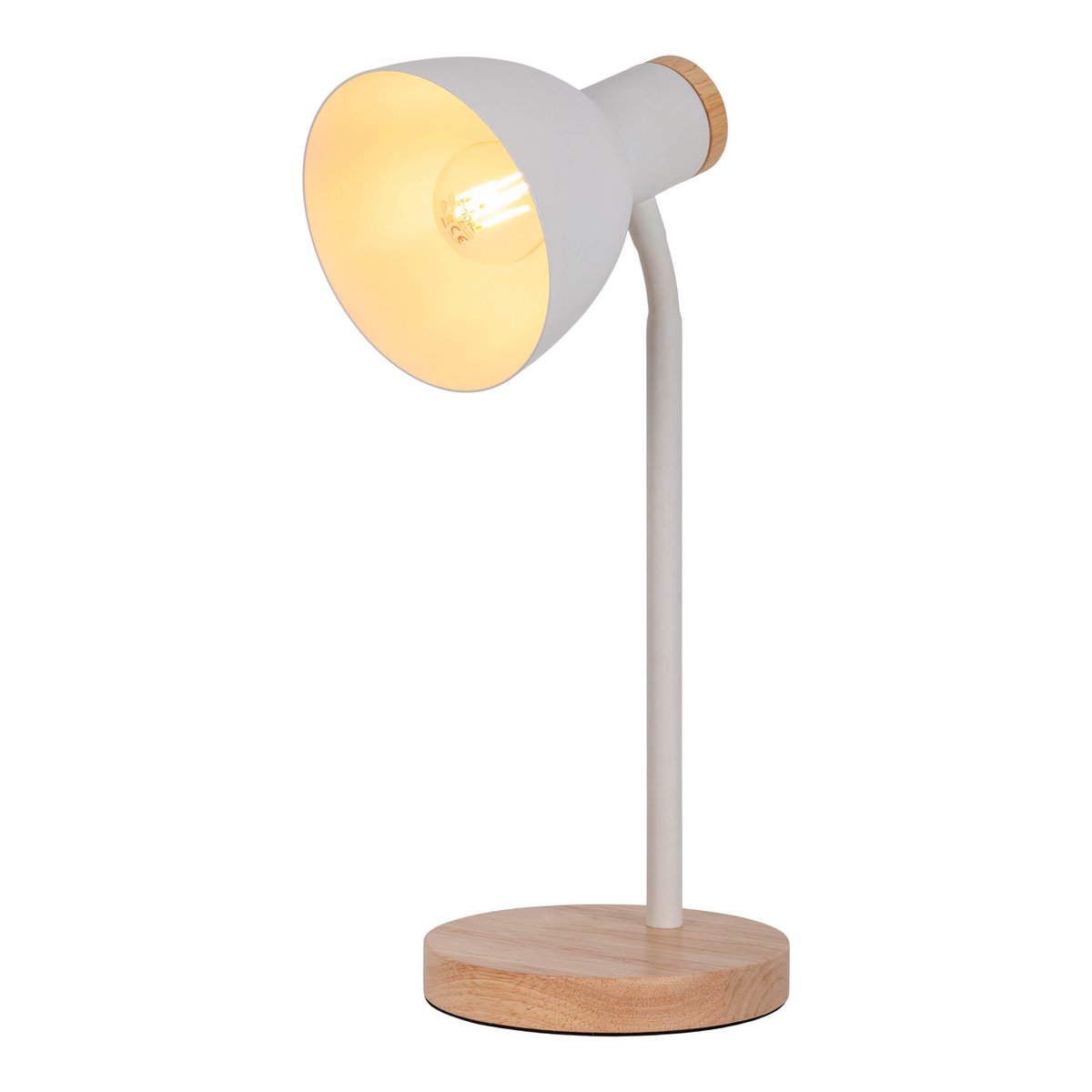 Bureaulamp Marie Wit Hout/Metaal - 36,5 cm (E14)