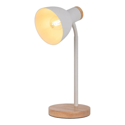 Bureaulamp Marie Wit Hout/Metaal - 36,5 cm (E14)