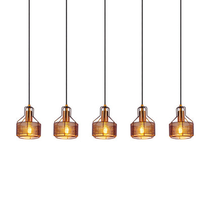 Hanglamp Foro 5-Lichts Zwart/Goud - 96 cm (E27)