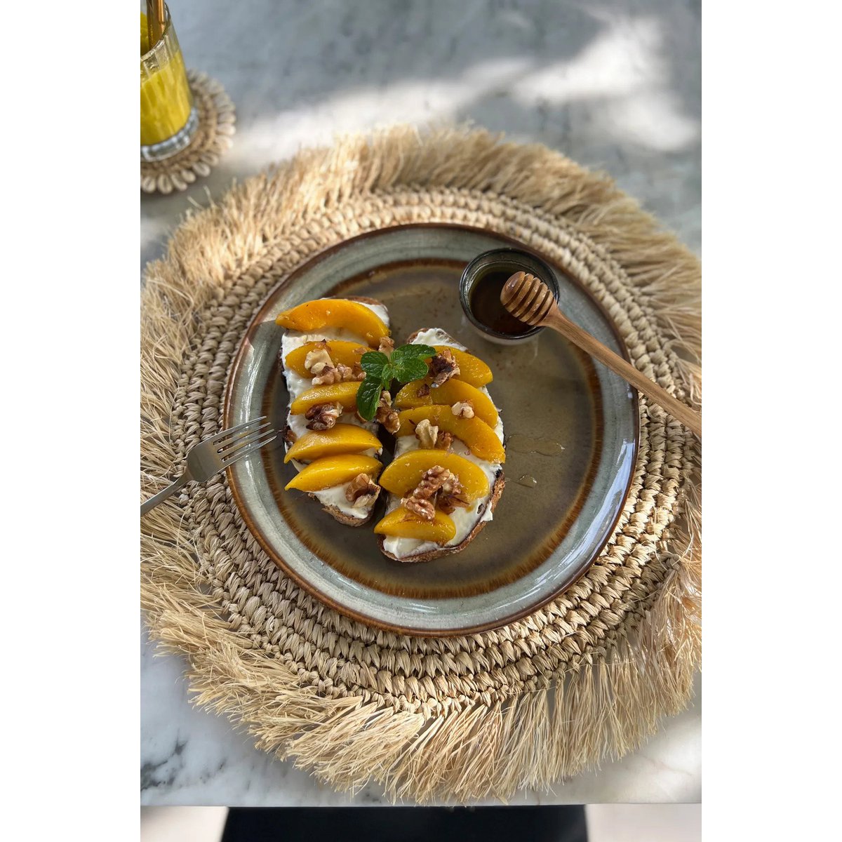 Porseleinen saladebord Comporta bruin - M (Set van 6)