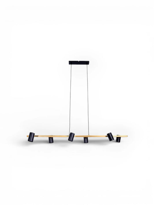 Hanglamp Frida 6-Lichts Zwart/Goud - 115 cm (GU10)