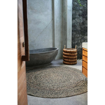 Tapijt Zeegras naturel zwart - 200 cm