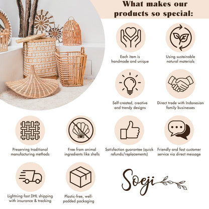 Sierkussen Jiwa Raffia Beige - 40x40 cm