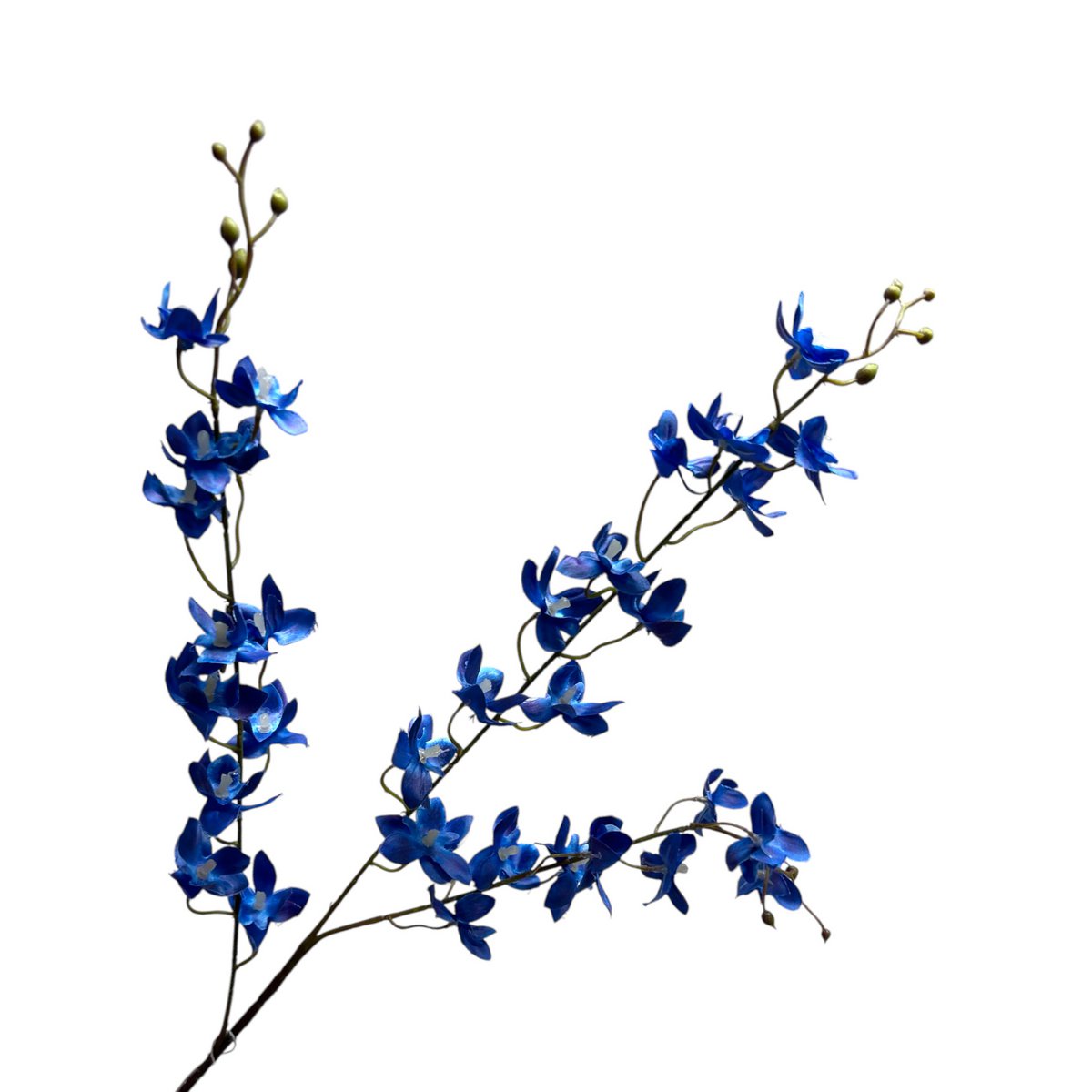 Zijden kunstbloem Phalaenopsis blauw - 90 cm