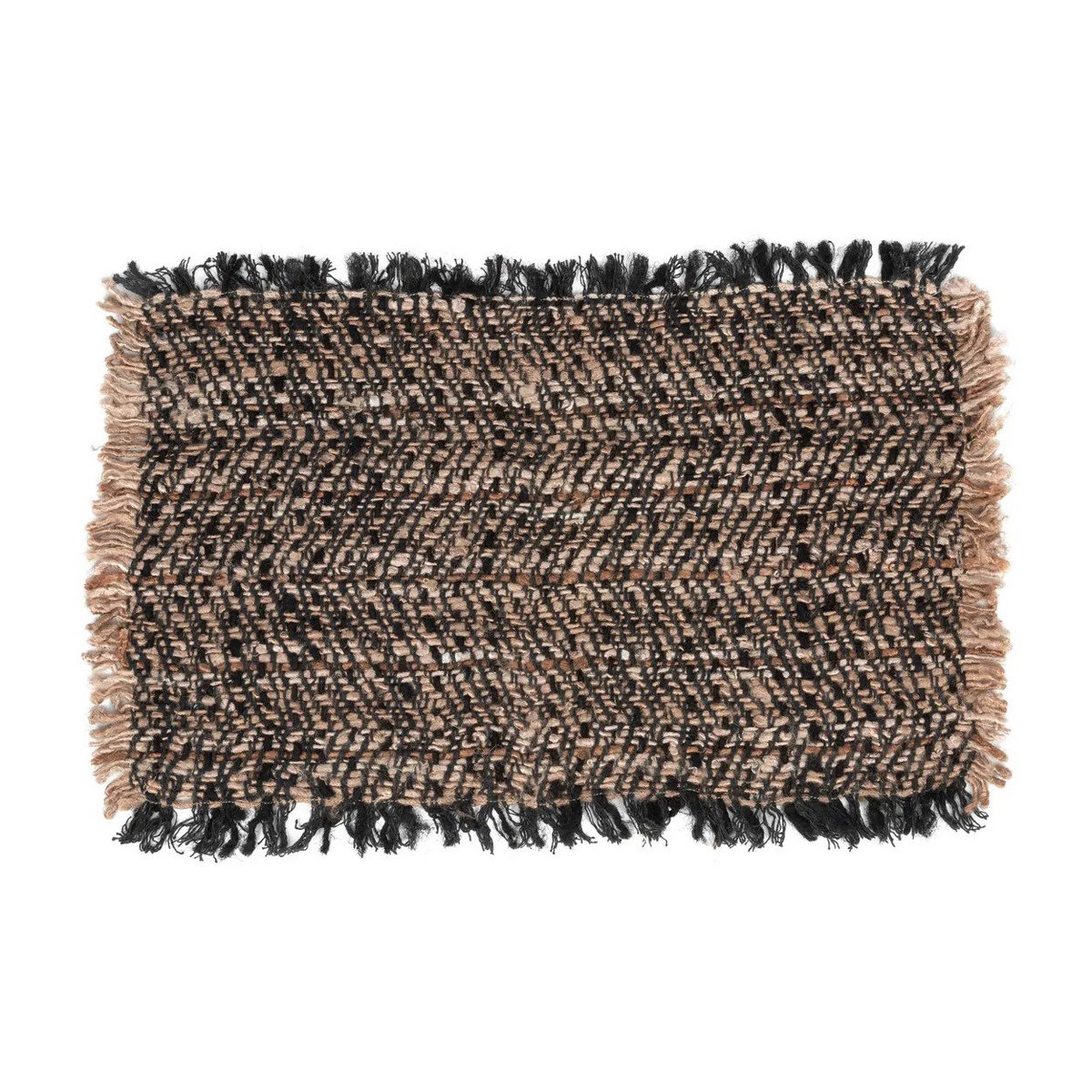 Katoenen placemat Wafeltextuur zwart koper (Set van 4)