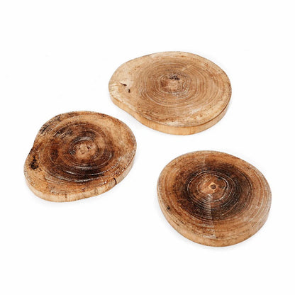 Teak wortel onderzetter Root boho - 10 cm