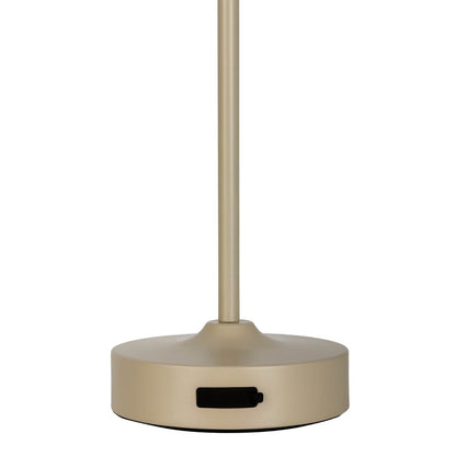 LED Acculamp Pina Beige/Wit Glas - 30 cm