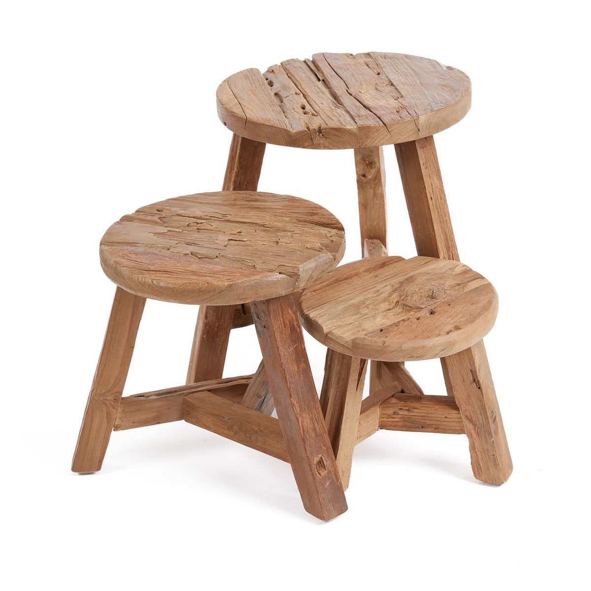 Teakhouten kruk Yatai naturel