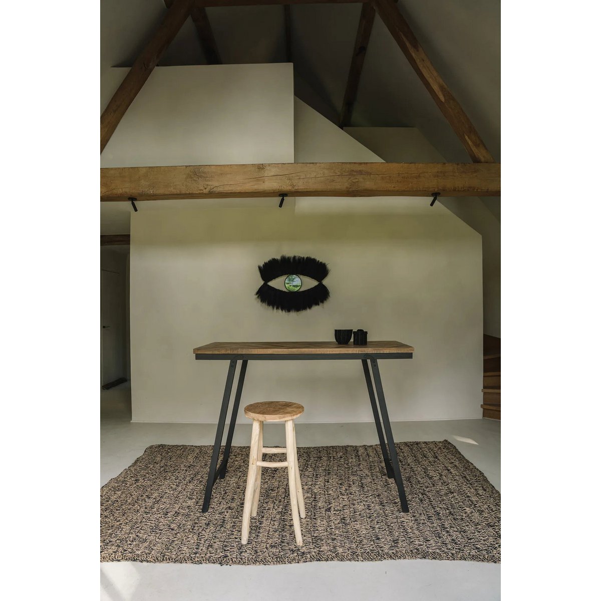 Zeegras tapijt naturel zwart - 180x240 cm
