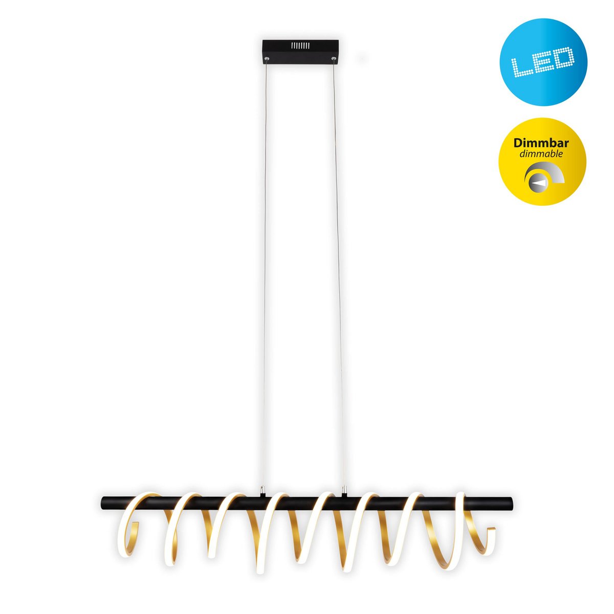 LED Hanglamp Belleza Zwart/Goud - 100 cm