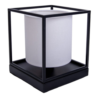 Tafellamp Beta Wit Metaal/Textiel - 15x17 cm (E14)