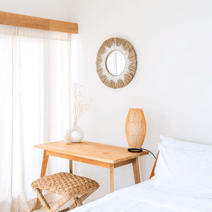 Wandspiegel Zeegras Randu Wit - Ø 60 cm