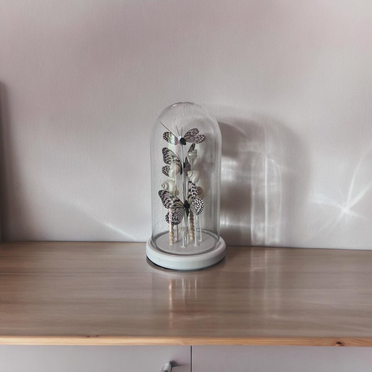 Glazen vlinderdecoratie YF-10 parelmoeren schelpen