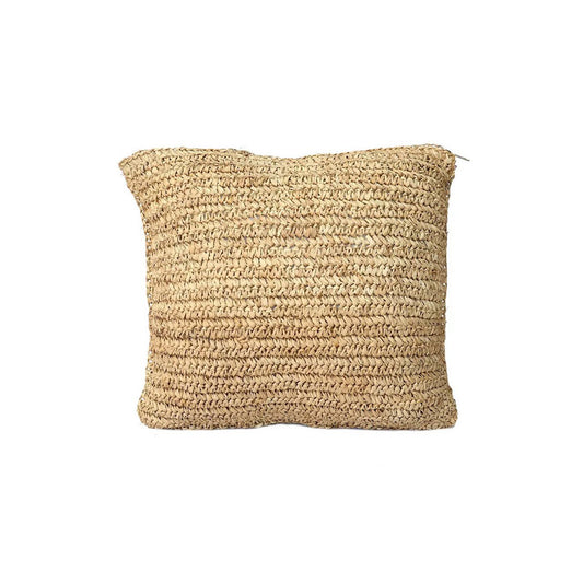 Raffia kussenhoes Flores naturel - 40 cm