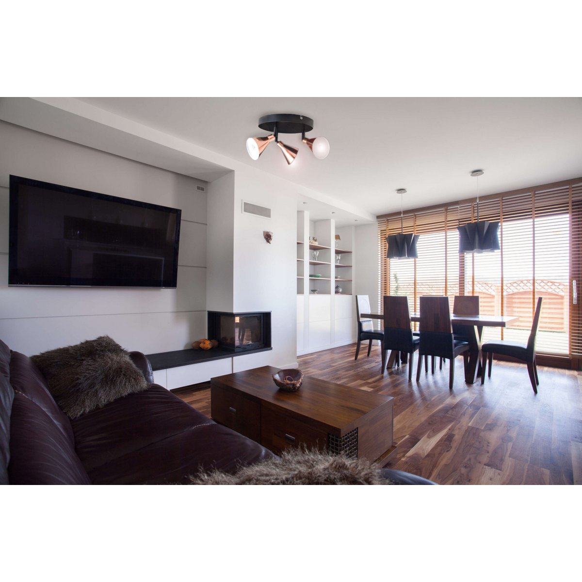 LED Wand - /Plafondlamp Koper - Ø 38 cm (3 - Lichts) - OutHome