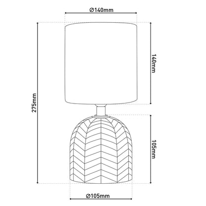 Keramische Tafellamp Folio Bruin - 27,5 cm (E14)
