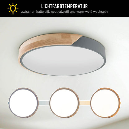 LED Plafondlamp Borneo Grijs - Ø 31 cm